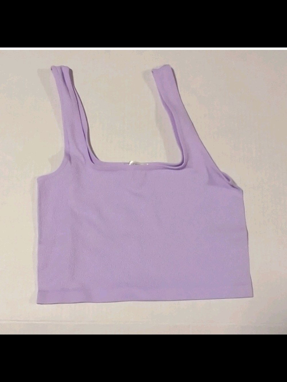 Bozzolo Women’s Purple Ribbed Knit Square Neck Cropped Tank Stretch M/L ST81262